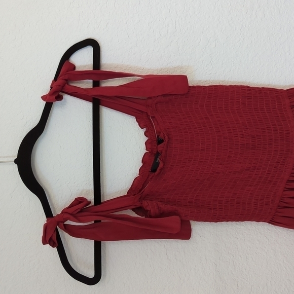 Zesica Smock Cottagecore Maxi Dress Red Sz Medium cottagecore summer bohemian - Picture 4 of 12